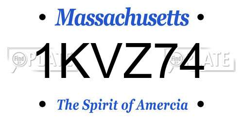 1KVZ74 Massachusetts License Plate