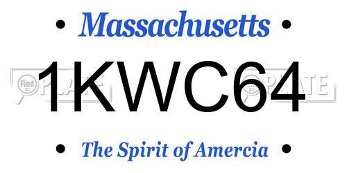 1KWC64 Massachusetts License Plate