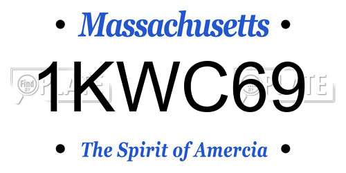 1KWC69 Massachusetts License Plate