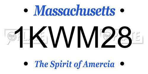 1KWM28 Massachusetts License Plate