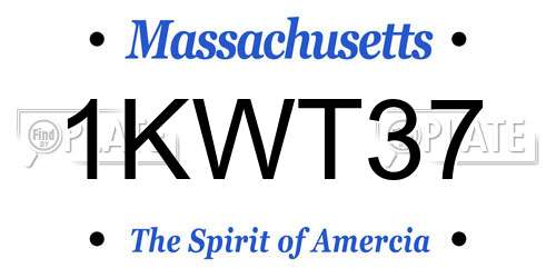 1KWT37 Massachusetts License Plate
