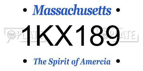 1KX189 Massachusetts License Plate