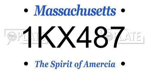 1KX487 Massachusetts License Plate