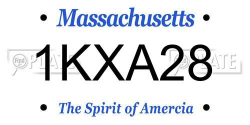 1KXA28 Massachusetts License Plate