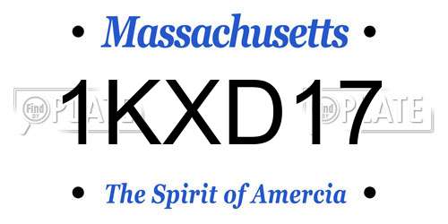 1KXD17 Massachusetts License Plate
