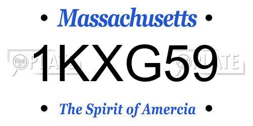 1KXG59 Massachusetts License Plate