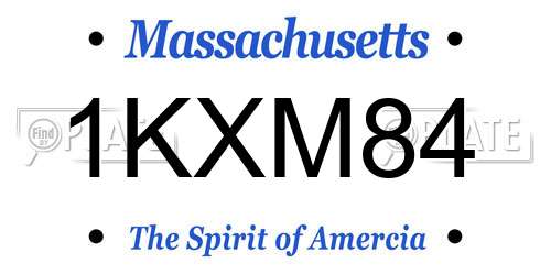 1KXM84 Massachusetts License Plate