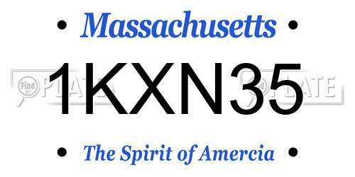 1KXN35 Massachusetts License Plate
