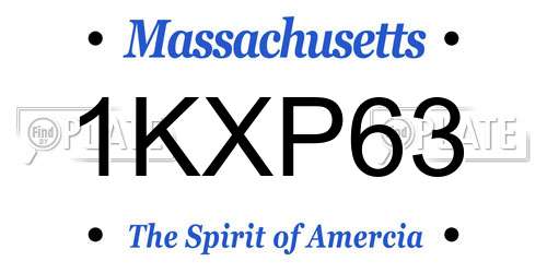 1KXP63 Massachusetts License Plate