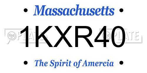 1KXR40 Massachusetts License Plate