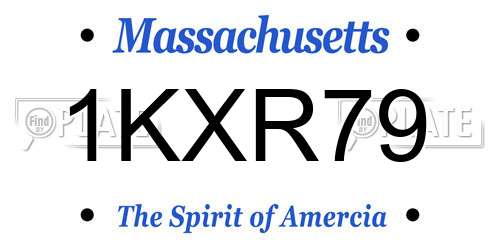1KXR79 Massachusetts License Plate