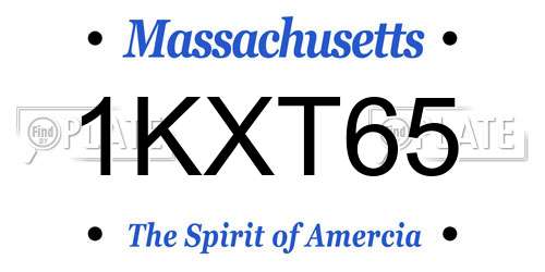 1KXT65 Massachusetts License Plate
