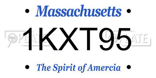 1KXT95 Massachusetts License Plate