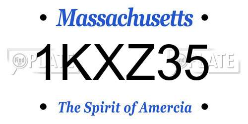 1KXZ35 Massachusetts License Plate