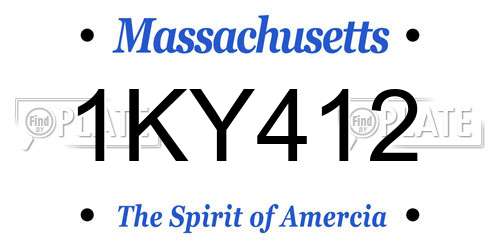 1KY412 Massachusetts License Plate