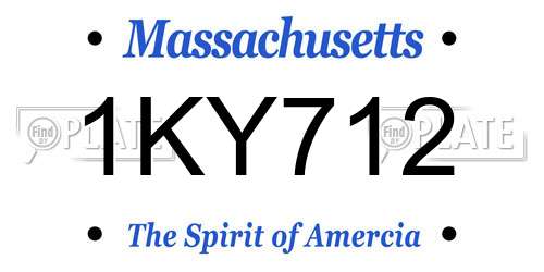 1KY712 Massachusetts License Plate