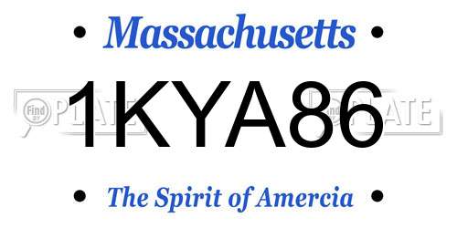 1KYA86 Massachusetts License Plate