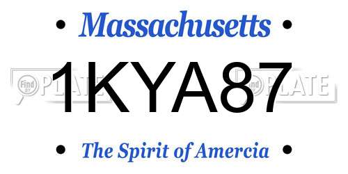 1KYA87 Massachusetts License Plate