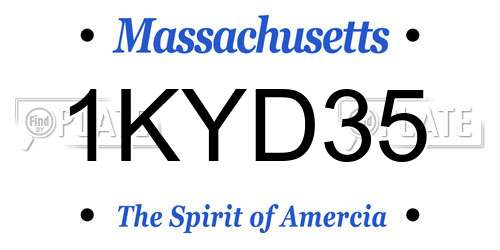 1KYD35 Massachusetts License Plate