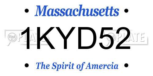 1KYD52 Massachusetts License Plate