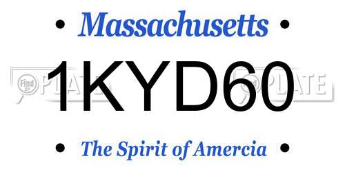 1KYD60 Massachusetts License Plate