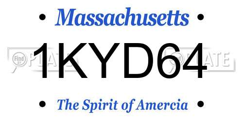 1KYD64 Massachusetts License Plate