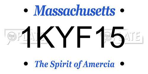 1KYF15 Massachusetts License Plate