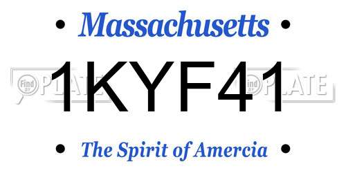 1KYF41 Massachusetts License Plate