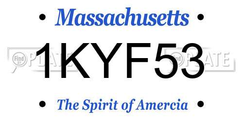 1KYF53 Massachusetts License Plate