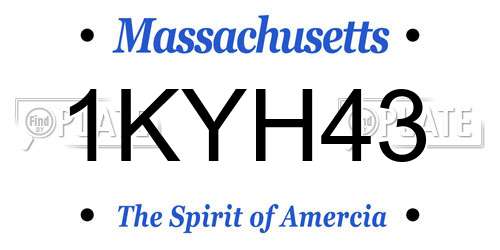 1KYH43 Massachusetts License Plate
