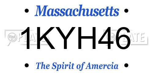 1KYH46 Massachusetts License Plate