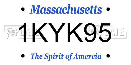 1KYK95 Massachusetts License Plate