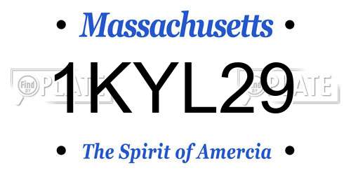 1KYL29 Massachusetts License Plate