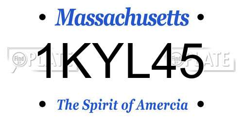 1KYL45 Massachusetts License Plate