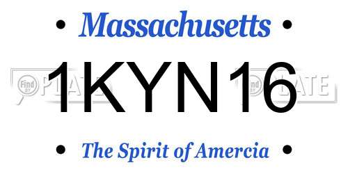 1KYN16 Massachusetts License Plate