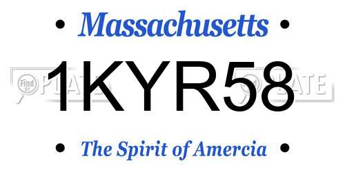1KYR58 Massachusetts License Plate