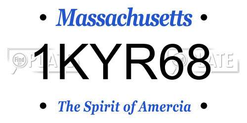 1KYR68 Massachusetts License Plate
