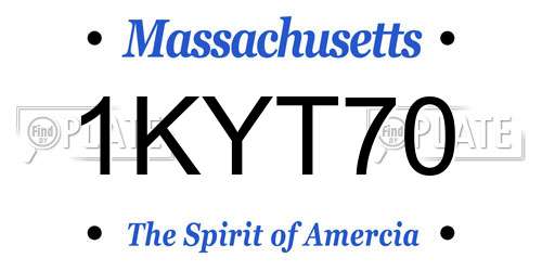 1KYT70 Massachusetts License Plate