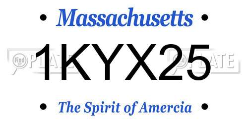 1KYX25 Massachusetts License Plate