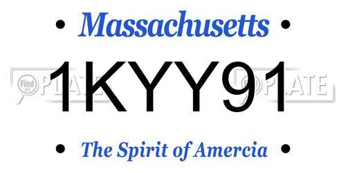 1KYY91 Massachusetts License Plate