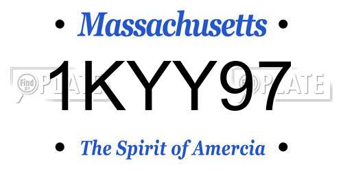 1KYY97 Massachusetts License Plate