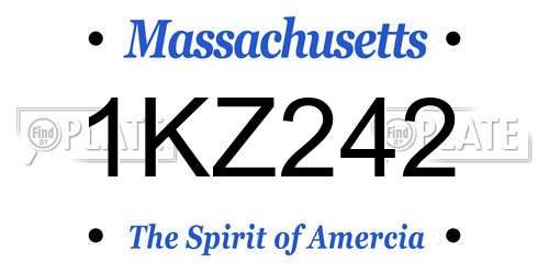 1KZ242 Massachusetts License Plate