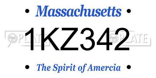 1KZ342 Massachusetts License Plate
