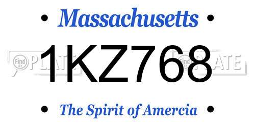 1KZ768 Massachusetts License Plate