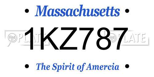 1KZ787 Massachusetts License Plate