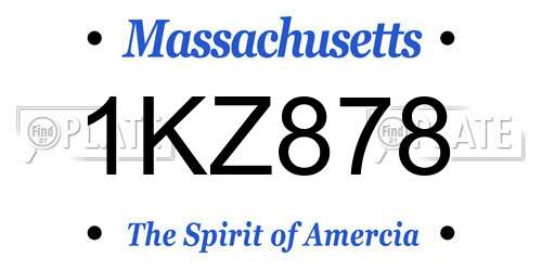 1KZ878 Massachusetts License Plate