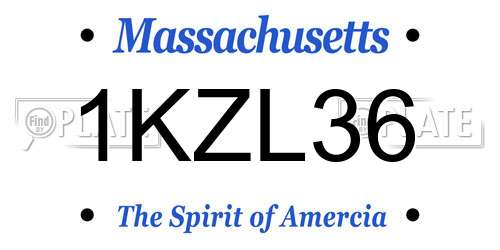 1KZL36 Massachusetts License Plate