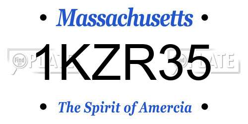 1KZR35 Massachusetts License Plate