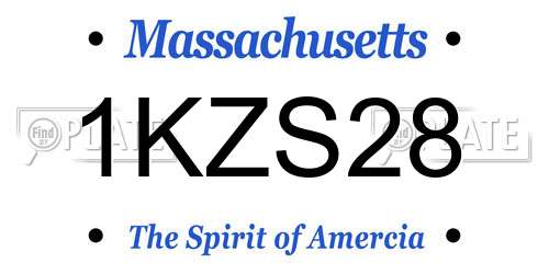 1KZS28 Massachusetts License Plate