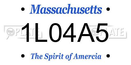 1L04A5 Massachusetts License Plate